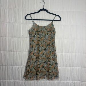Teen Y2K Floral Spaghetti Strap Mini Slip Dress Boho/ Preppy